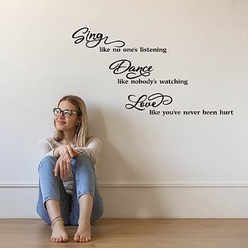 Translucent PVC Self Adhesive Wall Stickers, Waterproof Building Decals for Home Living Room Bedroom Wall Decoration, Word, 700x250mm