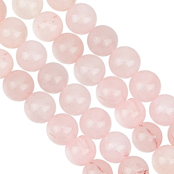 2 Strands Natural Rose Quartz Dyed Beads Strands, Round, 8~8.5mm, Hole: 1mm, about 47pcs/strand, 14.84~14.96 inch(37.7~38cm)