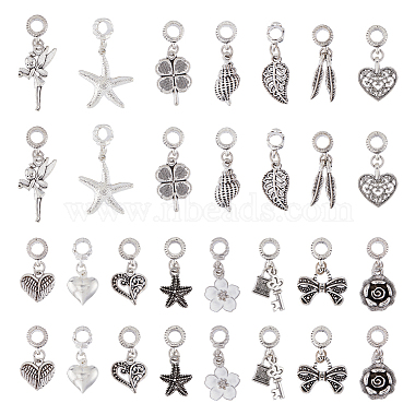 Mixed Shapes Alloy Dangle Charms