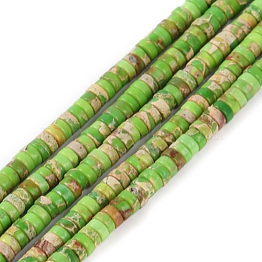 Yellow Green Disc Imperial Jasper Beads