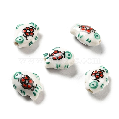 Green Fish Porcelain Beads