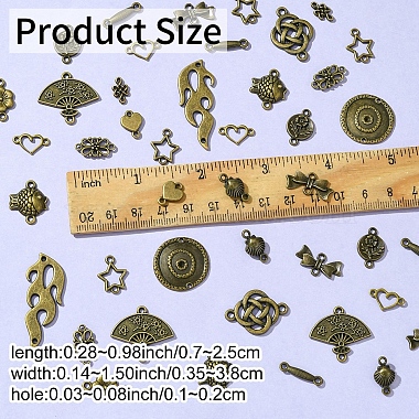 60Pcs 15 Styles Tibetan Style Alloy Connector Charms(FIND-YW0005-19)-3