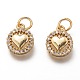 Brass Micro Pave Clear Cubic Zirconia Charms(ZIRC-C020-66G)-1