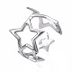 304 anneau de manchette ouvert étoile en acier inoxydable(RJEW-T023-26P)-3