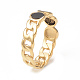 Resin Imitation Shell Flat Round Finger Ring(RJEW-I096-05G-B)-1