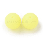 Luminous Round Food Grade Silicone Beads, Yellow, 15x14.5mm, Hole: 2mm(SIL-TAC0007-04D)