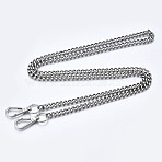 Bag Chains Straps, Iron Curb Link Chains, with Alloy Swivel Clasps, for Bag Replacement Accessories, Platinum, 1200x7mm(FIND-Q089-016P)