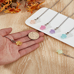 6Pcs 6 Colors Luminous Opaque Resin Mushroom Charms Ceiling Fan Pull Chain Extenders, with 304 Stainless Steel Ball Chains, Stainless Steel Color, Mixed Color, 380mm(HJEW-LP00025)