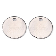 Brass Pendants, Stamping Blank Tag, Flat Round, Platinum, 20x1mm, Hole: 2mm(KK-WH0041-02-P)