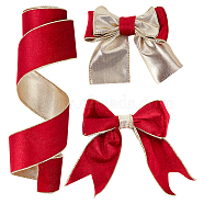 10 Yards Single Face Velvet Ribbon, with Polycotton Back Side, for Bowknot Making, Gift Wrapping, Party Decoration, FireBrick, 2-1/2 inch(63mm), about 10.00 Yards(9.14m)/Roll(SRIB-WH0011-142A)