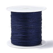 Nylon Chinese Knot Cord, Nylon Jewelry Cord for Jewelry Making, Midnight Blue, 0.4mm, about 28~30m/roll(NWIR-C003-02B)