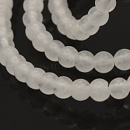 Natural White Jade Round Beads Strands, 4mm, Hole: 1mm, about 102pcs/strand, 15.7 inch(G-N0120-03-4mm)