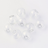 Round Mechanized One Hole Blown Glass Globe Ball Bottles, for Stud Earring or Crafts, Clear, 8mm, Hole: 2.5~4mm(X-BLOW-R001-8mm)