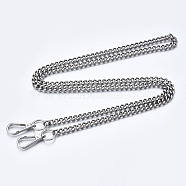 Bag Chains Straps, Iron Curb Link Chains, with Alloy Swivel Clasps, for Bag Replacement Accessories, Platinum, 1200x7mm(FIND-Q089-016P)