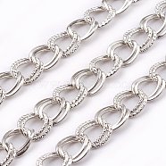 Iron Double Link Chains, Unwelded, with Card Paper, Nickel Free, Platinum Color, Link: about 10mm long, 8.5mm wide, 2mm thick(X-CHT116Y-NF)