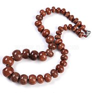 Synthetic Goldstone Rondelle Graduated Beaded Necklaces for Women Men, 19.49 inch(49.5cm)(NJEW-K388-02H)