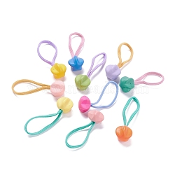 Rubber Elastic Hair Ties, with Star Acrylic Findings, Mixed Color, 50mm, Inner Diameter: 26mm, 10pcs/box(OHAR-Z002-02)