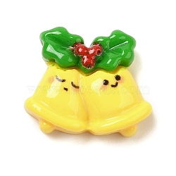 Christmas Theme Opaque Resin Cabochons, Christmas Bell, 11x13x4mm(RESI-R453-01K)