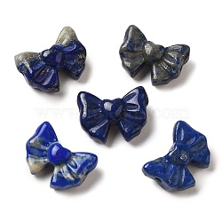 Natural Lapis Lazuli Carved Beads, Bowknot, 13~14x17~18x7~8mm, Hole: 1.4mm(G-P550-03)