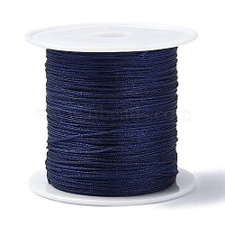 Nylon Chinese Knot Cord, Nylon Jewelry Cord for Jewelry Making, Midnight Blue, 0.4mm, about 28~30m/roll(NWIR-C003-02B)