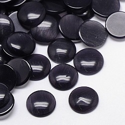 Cat Eye Cabochons, Half Round, Black, 4x2mm(CE-J002-4mm-33)