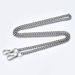 Bag Chains Straps, Iron Curb Link Chains, with Alloy Swivel Clasps, for Bag Replacement Accessories, Platinum, 1200x7mm(FIND-Q089-016P)