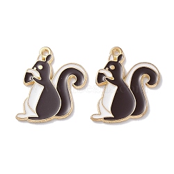 Alloy Enamel Pendants, Golden, Animals Theme Charm, Squirrel, 22x17.5x1.5mm, Hole: 1.2mm(ENAM-O001-08B-G)