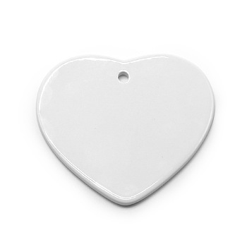 White Porcelain Blank Big Pendants, for Craft Jewelry Making, 74x70mm