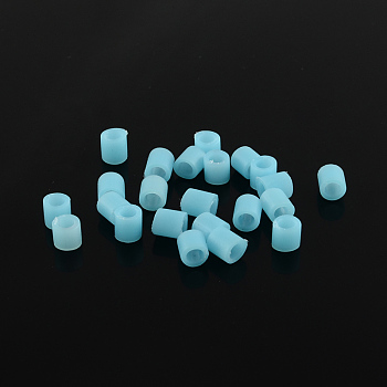 PE Fuse Beads, DIY Melty Beads, Tube, Light Sky Blue, 5x5mm, Hole: 3mm, about 8000pcs/500g
