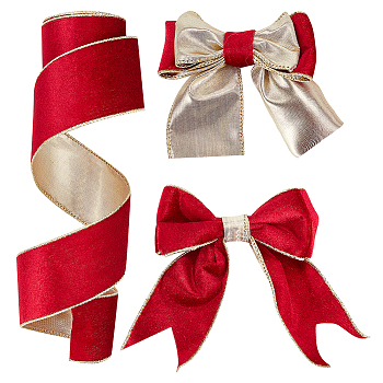 10 Yards Single Face Velvet Ribbon, with Polycotton Back Side, for Bowknot Making, Gift Wrapping, Party Decoration, FireBrick, 2-1/2 inch(63mm), about 10.00 Yards(9.14m)/Roll