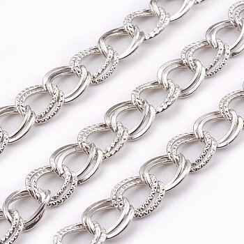 Iron Double Link Chains, Unwelded, with Card Paper, Nickel Free, Platinum Color, Link: about 10mm long, 8.5mm wide, 2mm thick