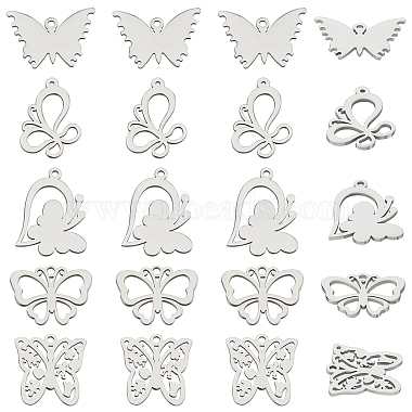 Stainless Steel Color Butterfly 304 Stainless Steel Pendants