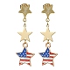Independence Day Alloy Enamel Star Stud Earrings(EJEW-TA00316)-1