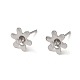 Accesorios para aretes de acero inoxidable con forma de flor que no se empaña 201(STAS-Q315-09P)-1