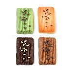 Opaque Resin Cabochons, Imitation Food, Biscuits, Mixed Color, 26x16x7mm(RE-CBAF00C-07)