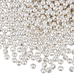 Brass Beads, Round, Silver, 5mm, Hole: 1.5mm(FIND-SP0002-25D)