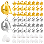 40Pcs 2 Colors Brass Clip-on Earring Findings, with Loops & 40Pcs Plastic Clip on Earring Pads, Platinum & Golden, 20x13mm, Hole: 3mm, 20Pcs/color(KK-SP0001-13)