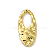 304 Stainless Steel Pendants, Oval Charm, Real 18K Gold Plated, 28.5x13x2.4mm, Hole: 0.6mm(STAS-Q322-15G-03)