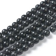 Synthetic Turquoise Beads Strands, Dyed, Round, Black, 8mm, Hole: 1.4mm, about 48pcs/strand, about 15 inch(G-H263-01C)
