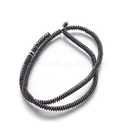 Electroplated Non-magnetic Synthetic Hematite Beads Strands, Disc, Gunmetal Plated, 4x1.5mm, Hole: 0.8mm, about 266pcs/strand, 15.74 inch(40cm)(G-P401-10B)