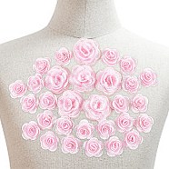 Nbeads 3D Rose Flower Polyester Computerized Embroidered Ornament Accessories, for Costume, Hat, Bag, Pink, 42x10mm and 28x11mm, 30pcs/box(DIY-NB0008-21A)