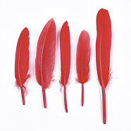 Goose Feather Costume Accessories, Dyed, Red, 105~157x16~22mm, about 500pcs/bag(FIND-T037-01H)