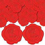 Adhesive Wax Seal Stickers, Envelope Seal Decoration, For Craft Scrapbook DIY Gift, Flower, 30mm, 50pcs(DIY-CP0010-69E)