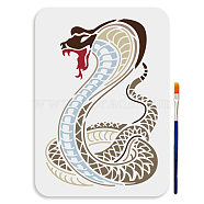 US 1Pc PET Hollow Out Drawing Painting Stencils, with 1Pc Art Paint Brushe, Snake, 169~210x5~297mm(DIY-MA0005-71C)