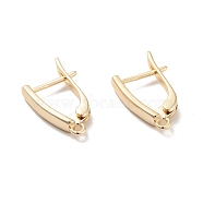 Rack Plating Brass Hoop Earring Findings with Latch Back Closure, with Horizontal Loop, Long-Lasting Plated, Cadmium Free & Lead Free, Real 14K Gold Plated, 20x12.5x3.4mm, Hole: 1.6mm, Pin: 1mm(KK-D083-02G)