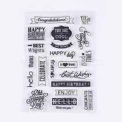 Silicone Stamps, for DIY Scrapbooking, Photo Album Decorative, Cards Making, Clear, 7~33x17~69mm(DIY-L010-Y47)