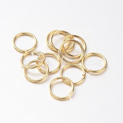 Eco-Friendly PVD Vacuum Plating & Long-Lasting Plated Brass Open Jump Rings, Golden, 19 Gauge, 7x0.9mm, Inner Diameter: 5.4mm(X-KK-E663-7mm-G)