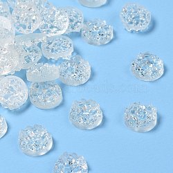 Transparent Druzy Resin Cabochons, Flat Round, Clear, 8x3mm(X-CRES-S040-8mm-13)