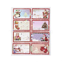 Adhesive Paper Congratulation Card, Memorial Stamp Card, with Rope, Rectangle with Wavy Edge, Mixed Color, 49.5x79.5x2mm, 8pcs/set(AJEW-P099-02)