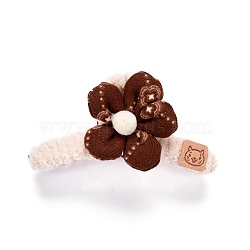 Plastic Claw Hair Clips, Covered with Wool and Cloth, Flower & Heart, Coconut Brown, 82x40x46mm(PHAR-D010-04)